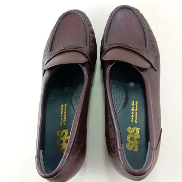 SAS NWOT Classic Timeless Slip-On Leather Loafer Woman's 8.5. Burgandy/Brownish. - Picture 5 of 12